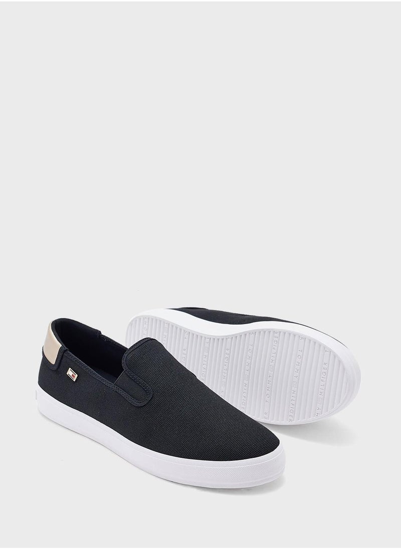VULCANISED CANVAS SLIP ON TRAINERS
