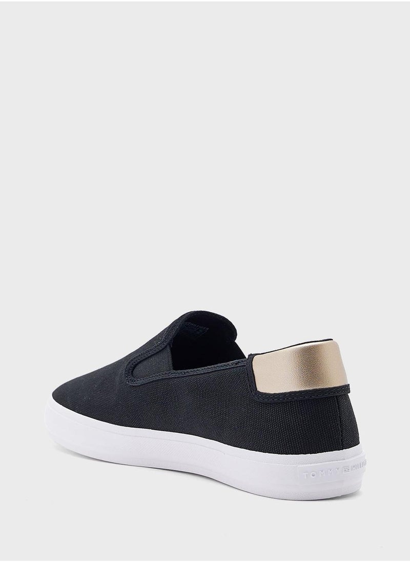 VULCANISED CANVAS SLIP ON TRAINERS