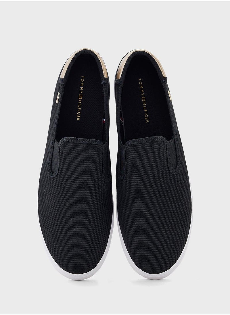 VULCANISED CANVAS SLIP ON TRAINERS