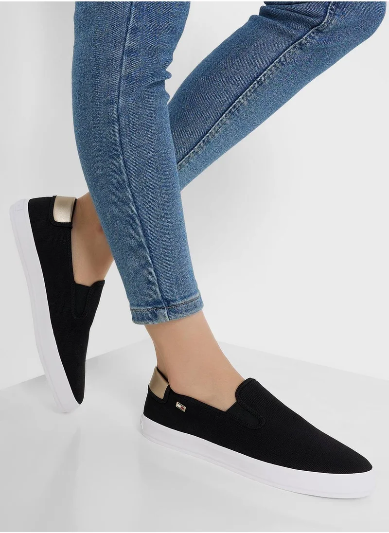 TOMMY HILFIGER VULCANISED CANVAS SLIP ON TRAINERS