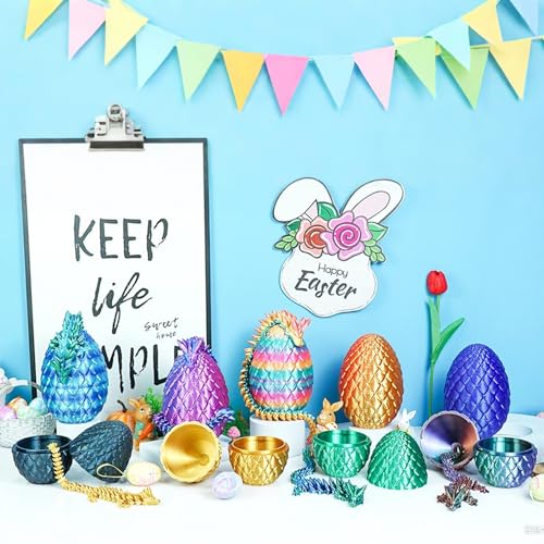 Olee Odee Small Dragon Eggs with Dragon Inside 3D Printed Surprise Funny Gifts for Kids Articulated Dragon Fidget Toys for Adults Executive Desk Toys Office Room Dcor Orange Red - Image 5