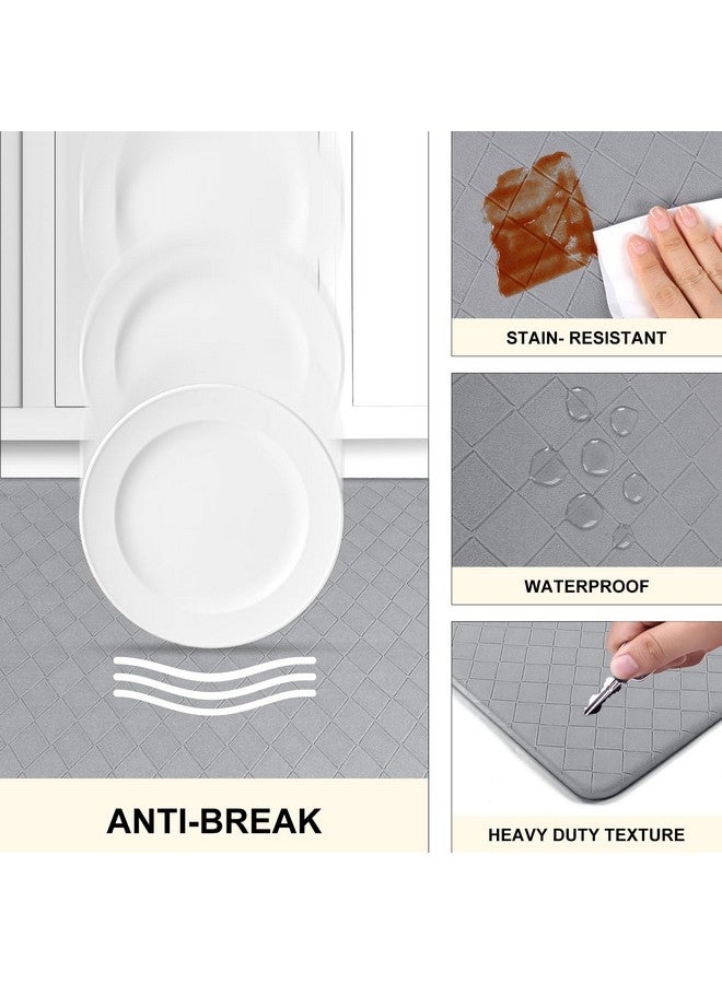 HEBE HEBE Kitchen Rug Sets 3 Piece Anti Fatigue Kitchen Mats for Floor Cushioned Kitchen Rugs and Mats Non Slip Waterproof Comfort Standing Mat Runner for Kitchen,Home Office,Sink,Laundry - Image 3