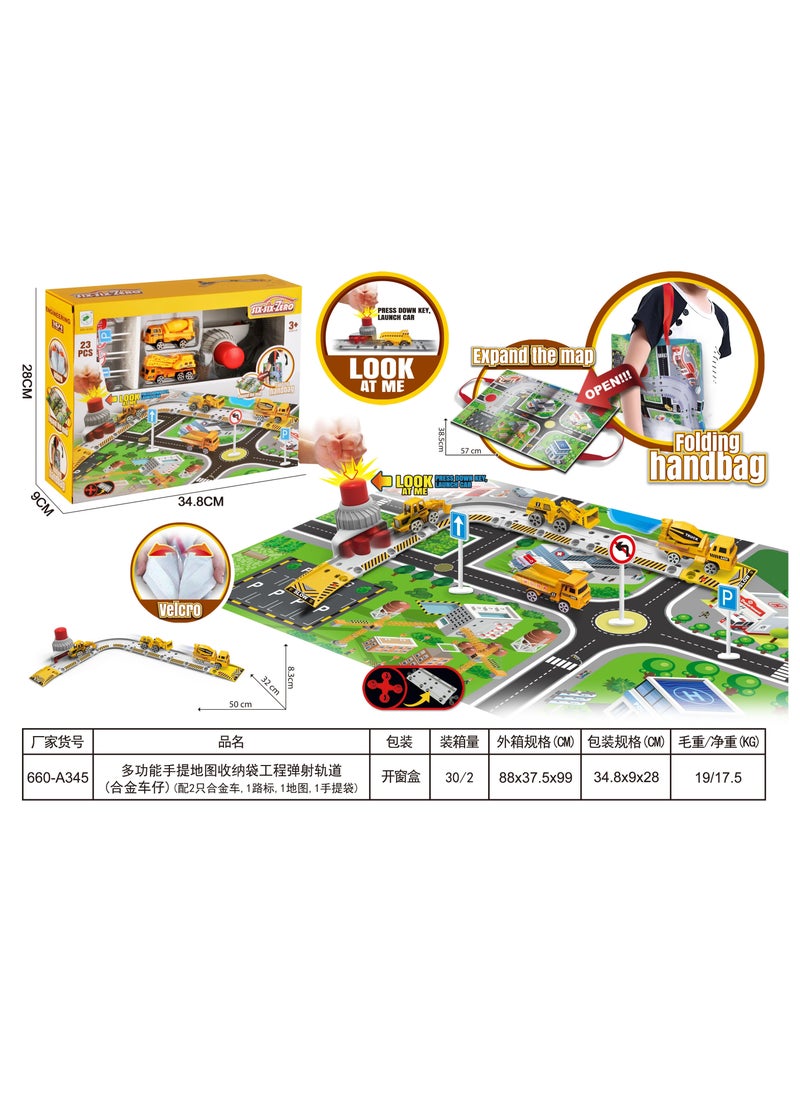 Generic - The contractor's map Foldable Rug is Made Up of the Fun Collection, in Addition to the Presence of a Car Track that Increases the Speed of Cars Passing Through it - Image 1
