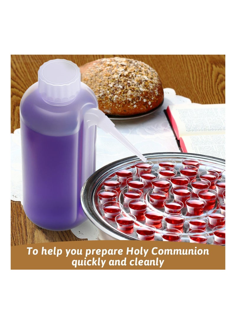 Y&D - 5 Pieces Communion Cup Filler, Church Juice Dispenser Side Straw Bottle Filler Holy Condiment Container Ceremony Squeeze Bottles Religious Event for Supplies, 17 oz - Image 1