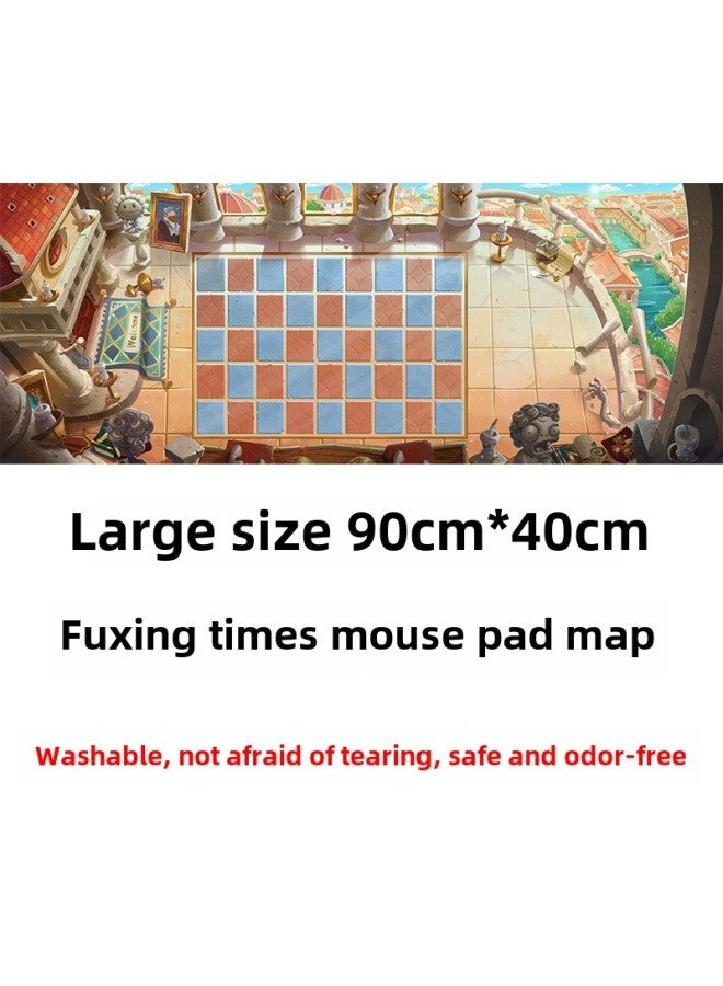 Plant Wars Map Accessories Non-slip Mouse Pad Map Generation Paper Map Cloth Texture Parent-child Interactive Map-Color:90*40 Renaissance Mouse Pad Map (bag)  - Image 1