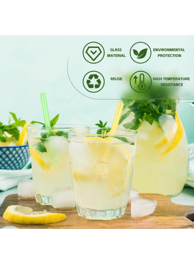 D&L 12 Pcs Glass Straws Shatter Resistant 4 Inch Short Reusable Glass Straw With Cleaning Brush Dishwasher Safe  Drinking Straws Perfect For  Smoothies Coffee Fruit Juice - Image 4