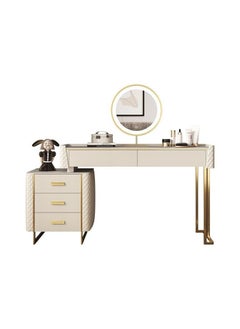 AWD Vanity Table Elegant Dressing Table with Chair and Mirror, Solid Wood White Make up Table Vanity Desk Flip Swivel Mirror Storage Drawers for Bedroom Furniture Women's Dresser Gift  - Image 3