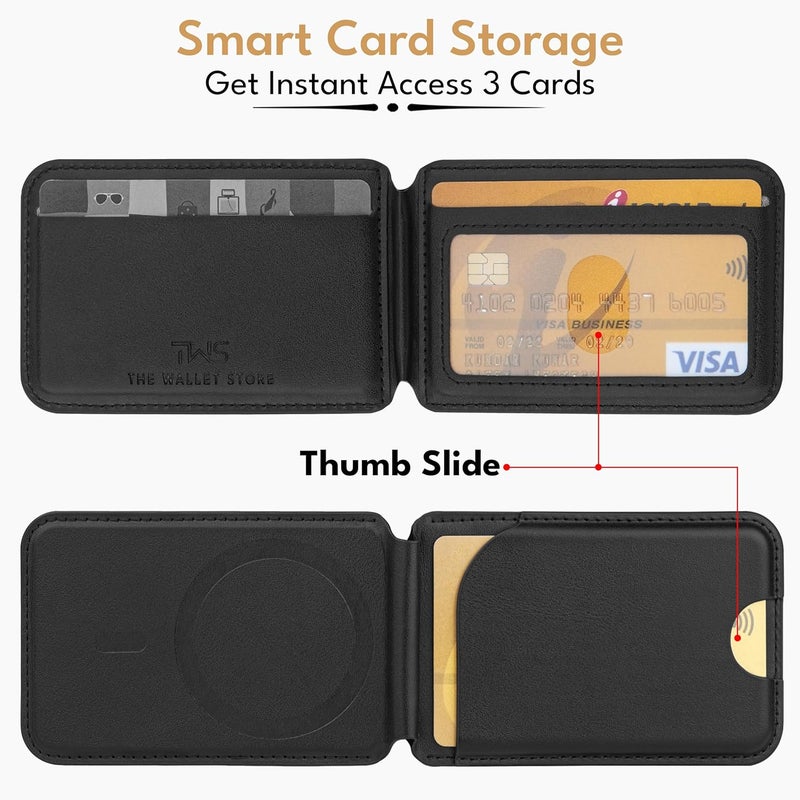 The Wallet Store MagSnap Secure Unisex Magsafe Wallet Up to 3,000G Strength Magnet | for iPhone with Adjustable Stand | Vegan Leather | 3 Card Holder | for iPhone 16/15/14/13/12 Series - Image 5