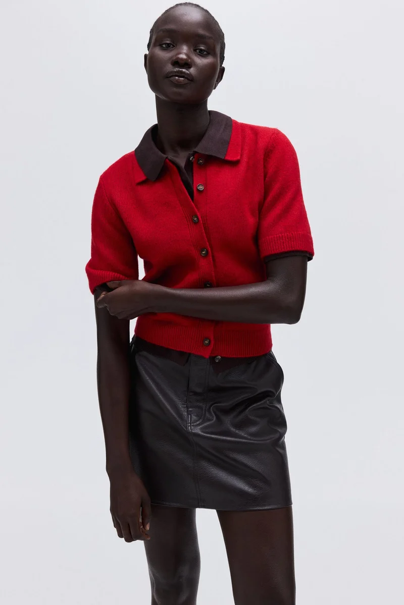 H&M Short-sleeved collared cardigan