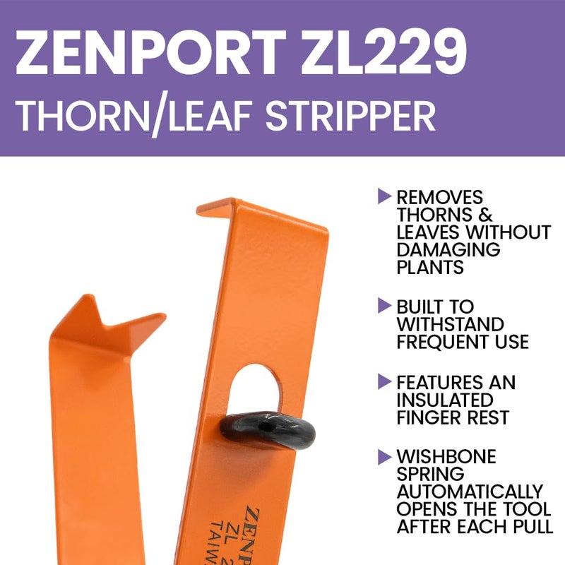 Zenport ZL229 Thorn Leaf Stripper with Insulated Finger Rest Hand Pruners - Image 5