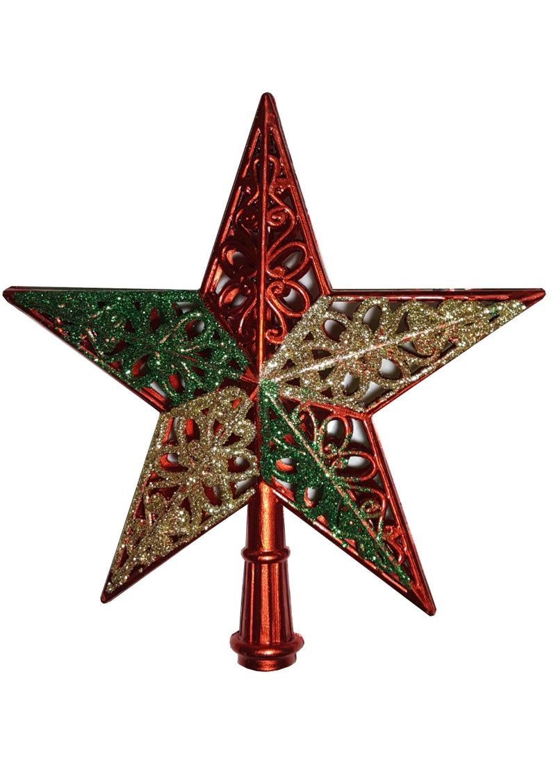 PAMEER Christmas Tree Star Top Decoration Xmas Tree Top Star 17cm Five-Pointed star Christmas ornament, Christmas Tree Topper Decoration, Xmas Ornament Party Home Decor.  - Image 1