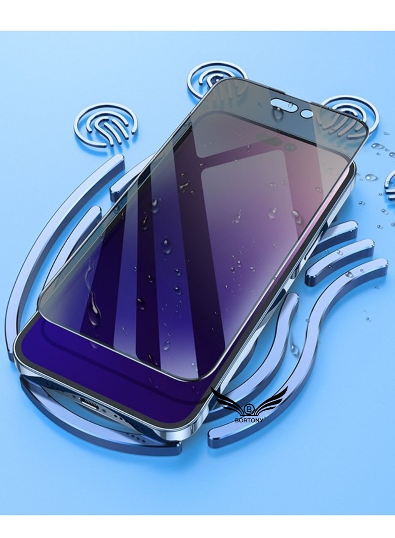 BORTONY Privacy Screen Protector Compatible with 14 Pro Max Privacy [9H Hardness] [Anti-scratch] Anti-spy Tempered Glass Film for Apple iPhone 14 Pro Max - Image 5