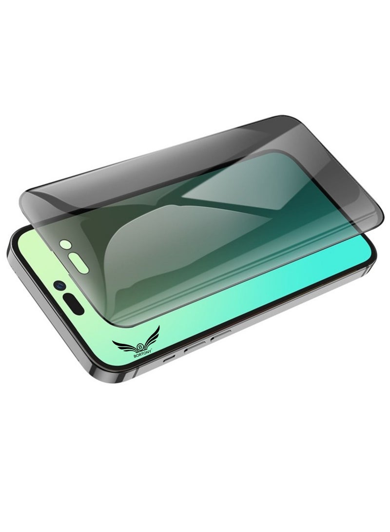 BORTONY Privacy Screen Protector Compatible with 14 Pro Max Privacy [9H Hardness] [Anti-scratch] Anti-spy Tempered Glass Film for Apple iPhone 14 Pro Max - Image 3