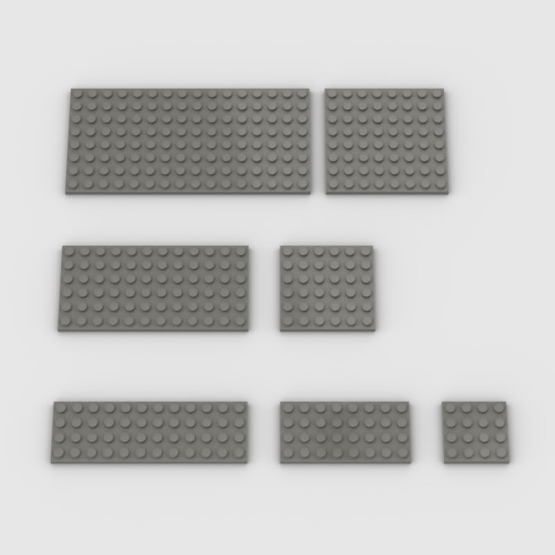 YUJHITP Classic Building Plate Assortment Pack 50pcs Dark Gray Bulk Plates with 7 Size Building Plate Base Plate Compatible with Lego Parts and Pieces Building Bricks for Most BrandsColorDark Gray - Image 1
