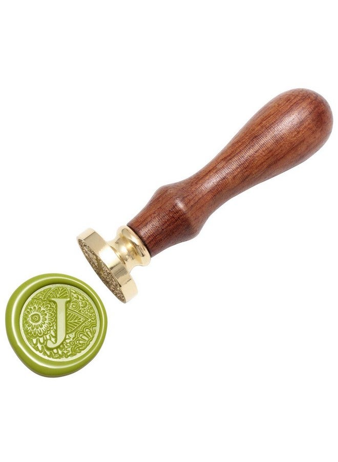 Yoption Letter J Wax Seal Stamp Yoption Brass Head Botanical Alphabet Initial Sealing Stamp With Wooden Handle - Image 4