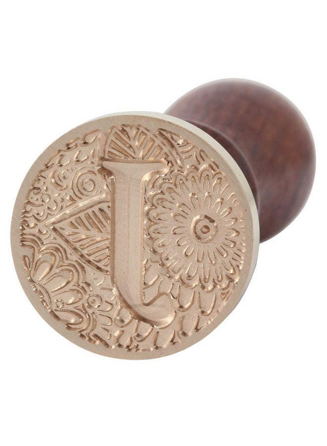 Yoption Letter J Wax Seal Stamp Yoption Brass Head Botanical Alphabet Initial Sealing Stamp With Wooden Handle - Image 5