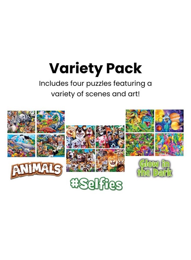 MasterPieces - Jigsaw Puzzle Set for Kids 6+ Years, 4-Pack of 100 Pieces, Educational and Fun Game, Silly Animals Collection, Gift Idea for Children, 8" x 10" - Image 3