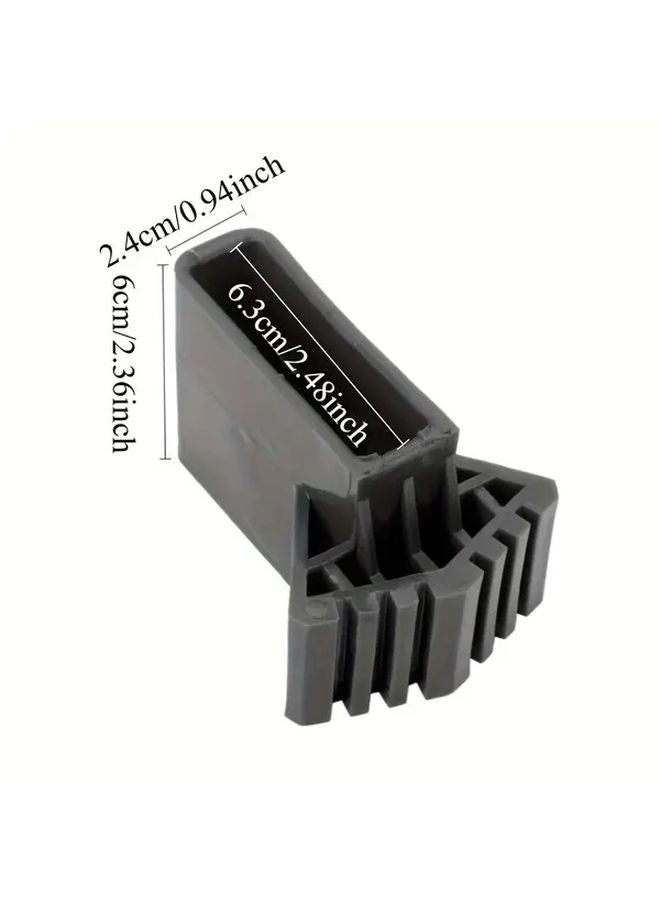 4pcs Black Ladder Feet Covers Anti Slip Rubber Replacement Pads Ribbed Texture Grip - Image 3