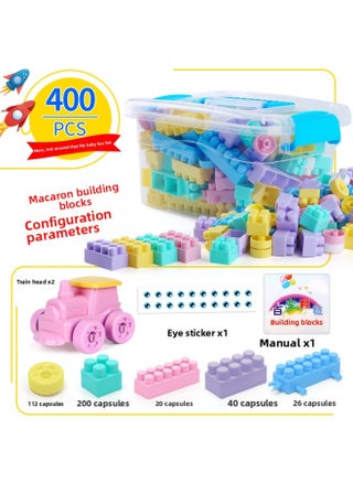 Children's Plastic Building Blocks Table Puzzle Assembled Assembled Toys Puzzle Large Particles Large Baby Intelligence Development Brain-Color:400 Pieces Of Macaron Color [storage Box + Instruction Manual + Eye Stickers + 2 Locomotive Heads] B - pzsku/ZDBA58F016E669F574F04Z/45/1745582721/1107d299-60d4-479c-b8e5-27d2946e82d6