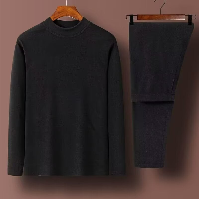 Men'S Thermal Suit Winter De Rong Half-High Collar Underwear With Fleece Thickened Thermal Pants Integrated Cold-Proof Body Protection Thermal Top - Image 5