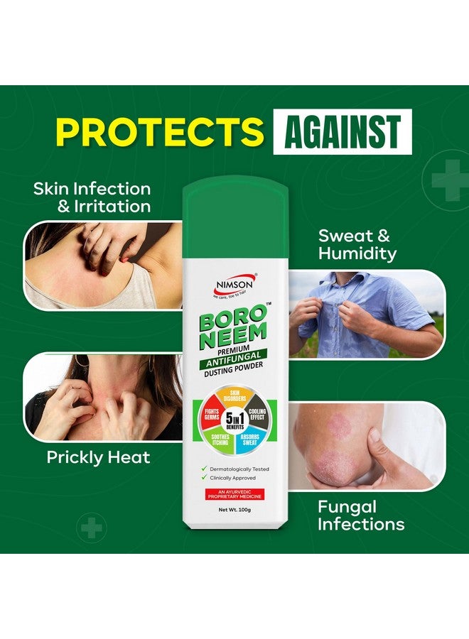 Nimson Boro Neem Premium Antifungal Dusting Powder | Ayurvedic Cool Talc | Talcum Powder (3 x 100 g) - Image 4