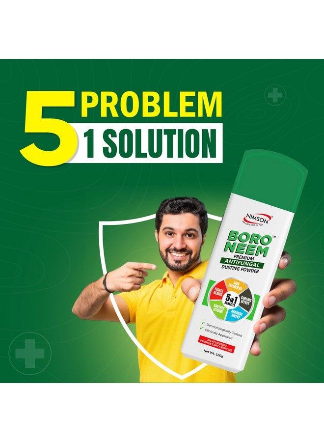 Nimson Boro Neem Premium Antifungal Dusting Powder | Ayurvedic Cool Talc | Talcum Powder (3 x 100 g) - Image 2