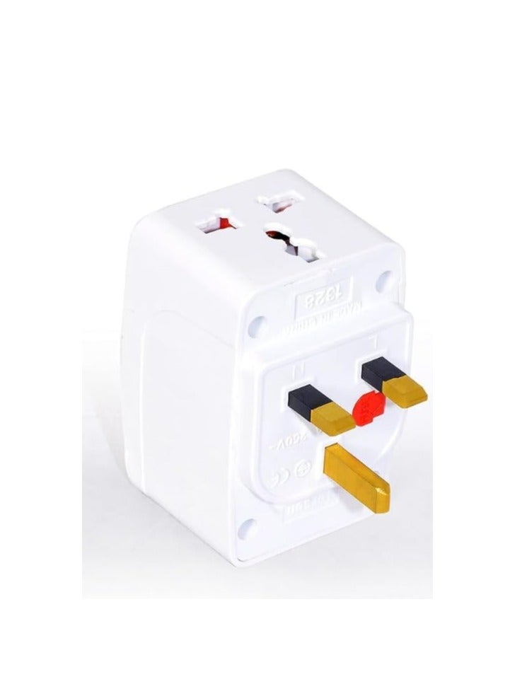 Multi-Plug Universal Socket Adapter, 3-Way Fused, for Work and Home (Pack of 2) - Versatile Power Solution - Image 2