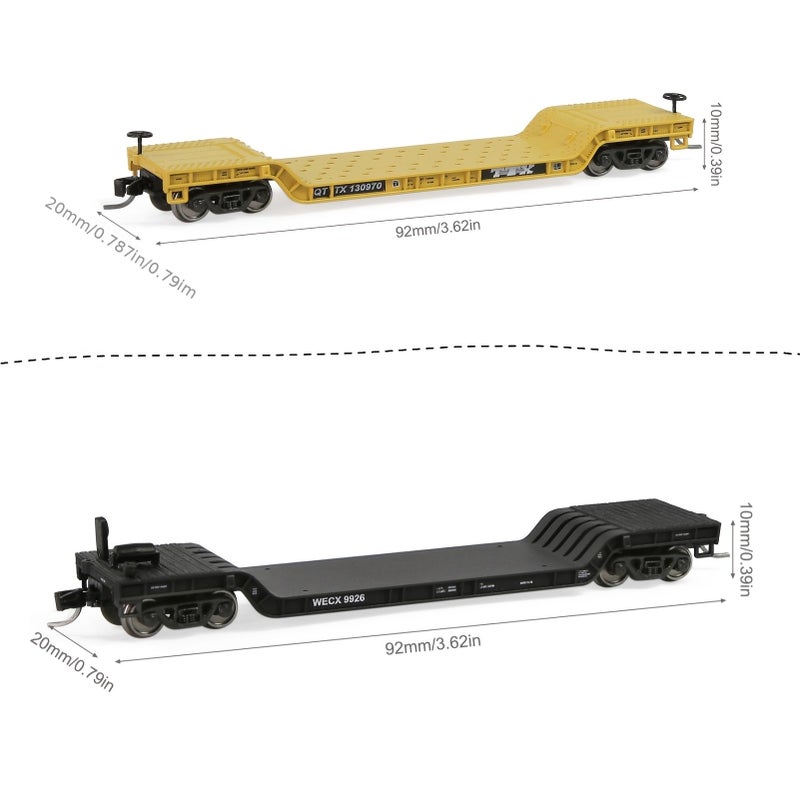 N Scale Printed Black Train Flat Car Sand Table Model Railroad Scene Ornament - Image 2