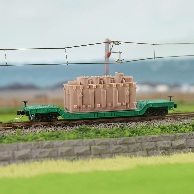 N Scale Printed Black Train Flat Car Sand Table Model Railroad Scene Ornament - Image 4
