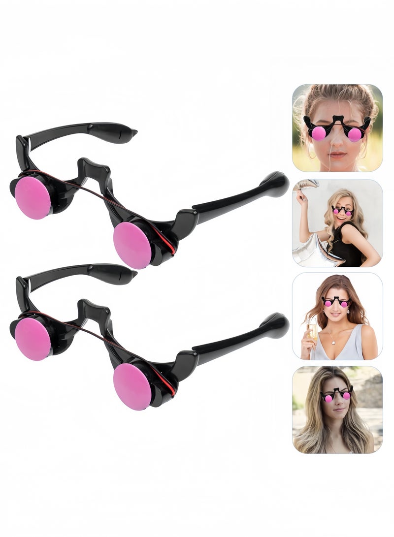 GGEROU 2-Piece LED Glasses Clown Party LED Glasses Party Clown Glowing Glasses Cosplay Party Cheering Eyeglasses Props - Image 1