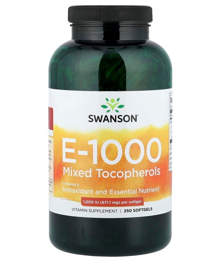 SWANSON Vitamin E-1000 Mixed Tocopherols 1000 IU (671.1 mg) 250 Softgels