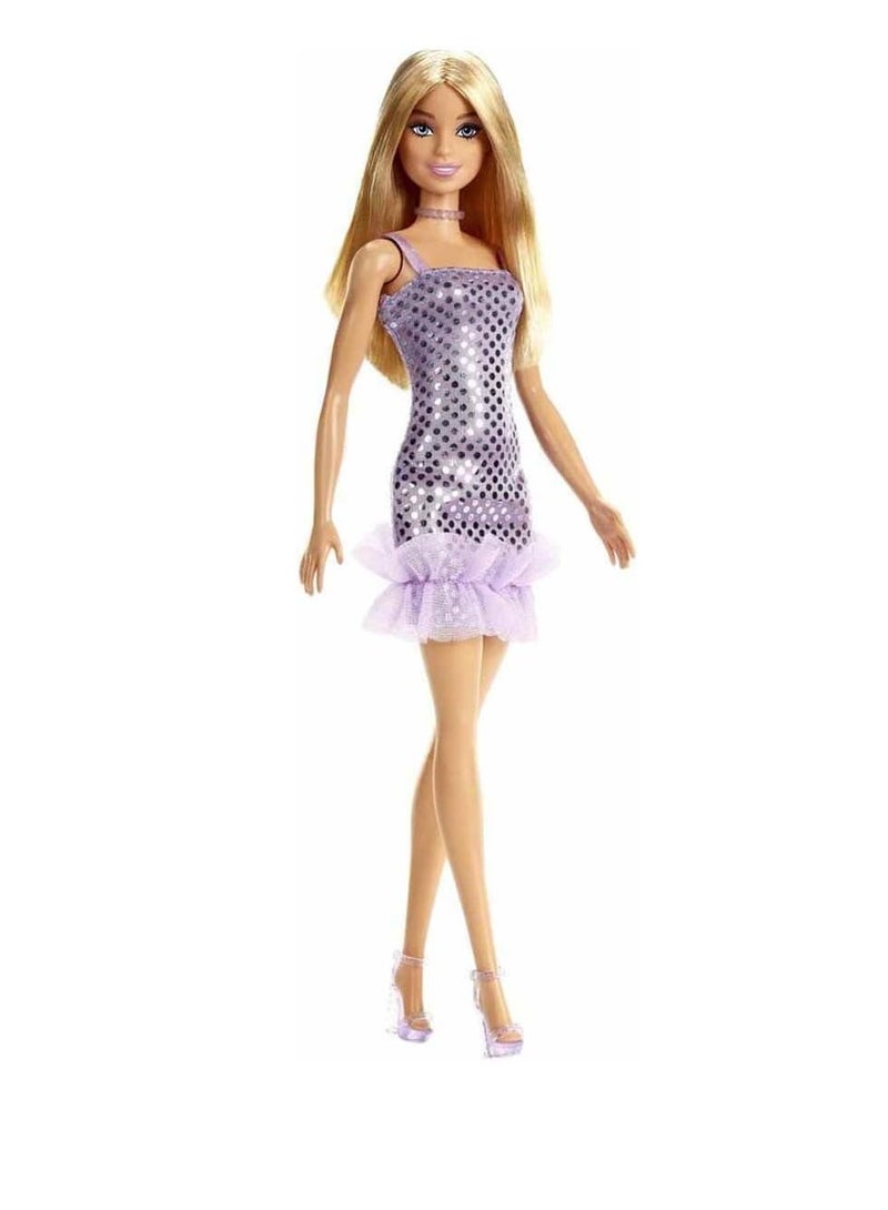 Barbie Doll A Purple Polka Dot Dress - Image 3