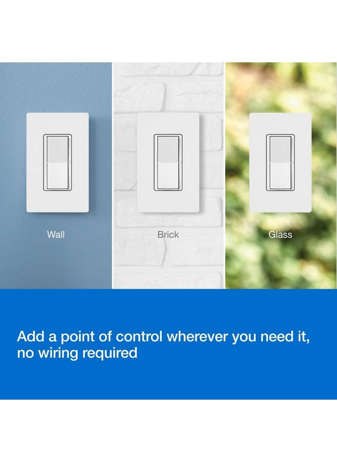 LUTRON Lutron Paddle Pico Remote for Caseta Smart Dimmers/Switches, On/Off Control, for Table Top or Wallmount Use, PJ2-P2B-GWH, White  - Image 3