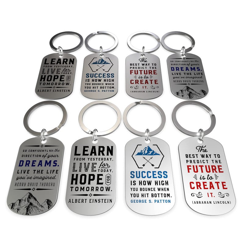 Inkstone Motivational Keychains 12-Pack with Inspirational Quotes - Perfect for Teacher Appreciation, Nurses Week Gifts, and Bulk Keychain Accessories - Dogtag Keychain & Key Chain Design - Image 4