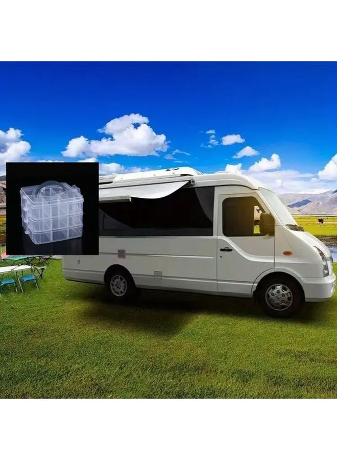 Blue 3 Tier Adjustable Storage Organizer Box 18 Compartments Portable Container for Toys Jewelry Accessories - Image 3