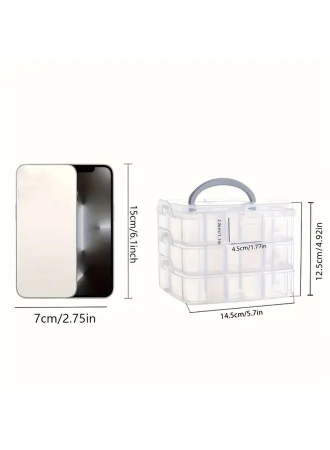 Blue 3 Tier Adjustable Storage Organizer Box 18 Compartments Portable Container for Toys Jewelry Accessories - Image 4