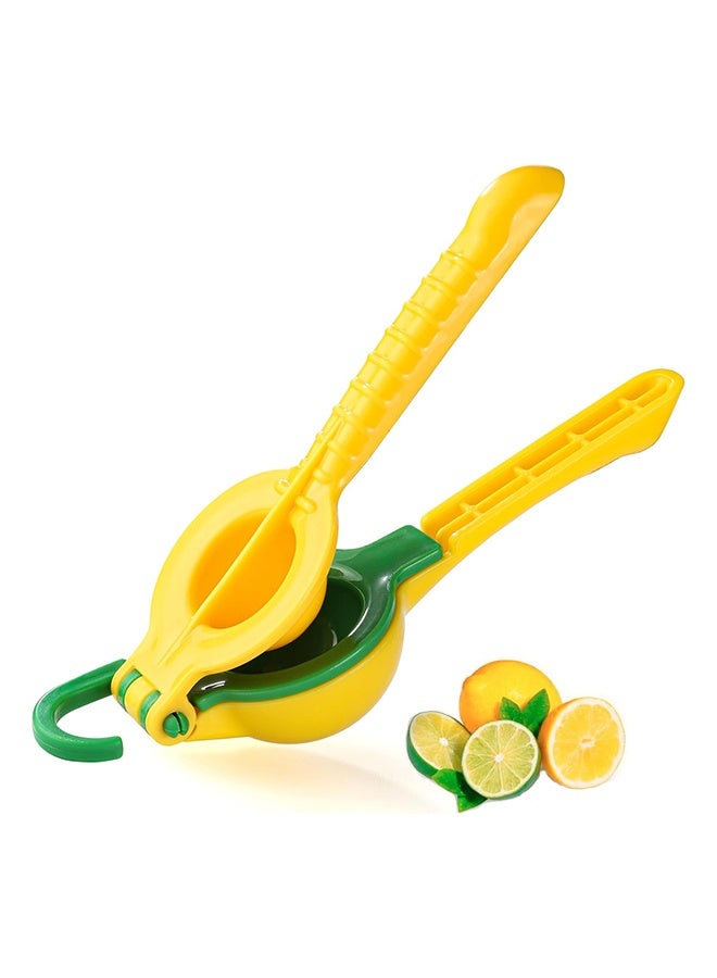 Lemon Lime Squeezer, Manual Hand Juicer Press for Lemons, Limes Citrus Fruit, No Pulp or Seeds, Dishwasher Safe, Premium Quality Juicing Kitchen Tool (Green/Yellow)  - Image 1
