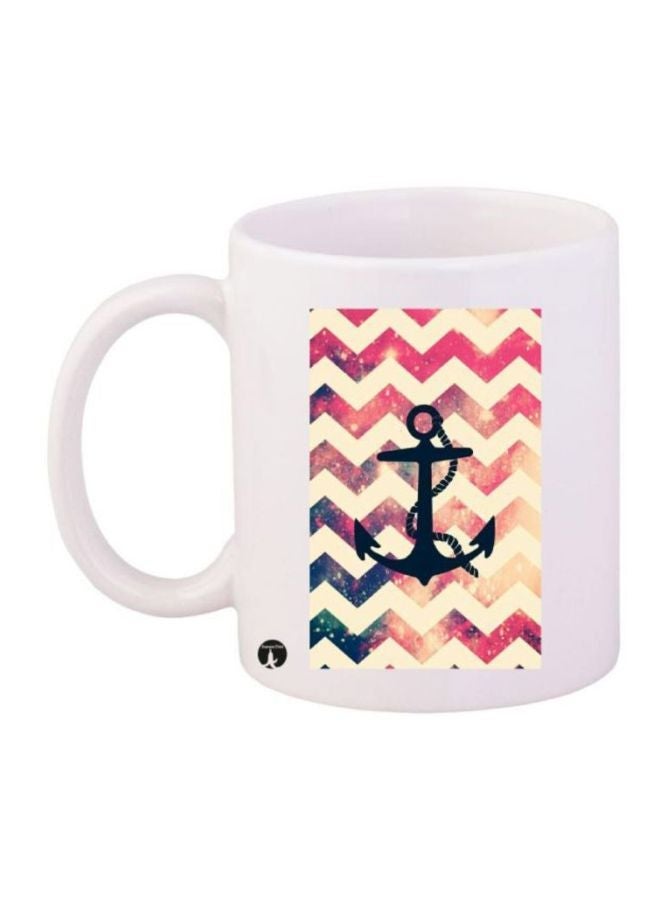 RYN An Anchor Printed Coffee Mug White/Red/Yellow