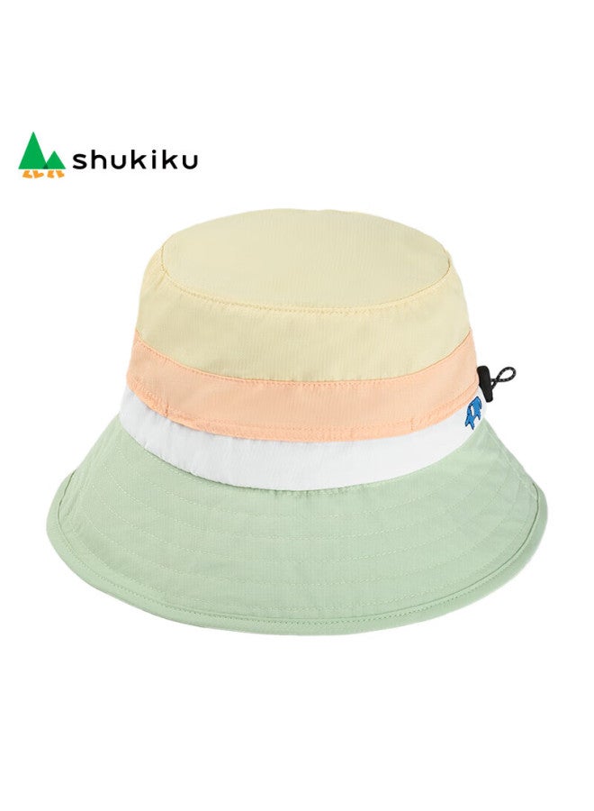 Shukiku Children's Sun Protection Hat, Uv-resistant, Adjustable Sun Hat, Breathable Fisherman Hat, Mint Little Elephant, Size L