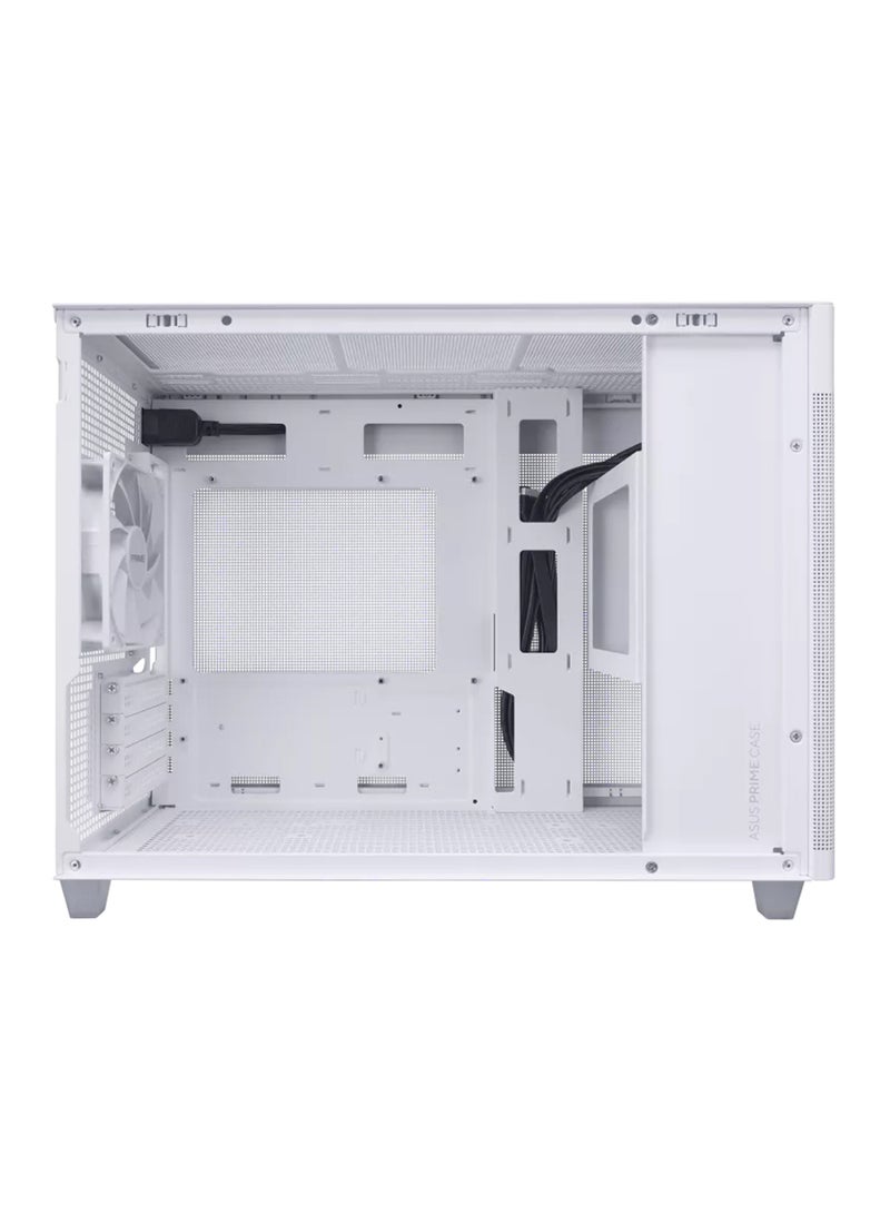 ASUS Prime AP201 Tempered Glass MicroATX Case - Small Tower, Supports Micro-ATX & Mini-ITX Motherboards, 1 x 2.5" Drive Bay, 3 x 2.5"/3.5" Combo Bays, 4 Expansion Slots, Front I/O with USB 3.2 Gen 2 Type-C, Top & Rear Radiator Support up to 360mm, 1 x 120mm Rear Fan, 32mm Cable Management, Removable Bottom Dust Filter | 90DC00G3-B39010 White - Image 3