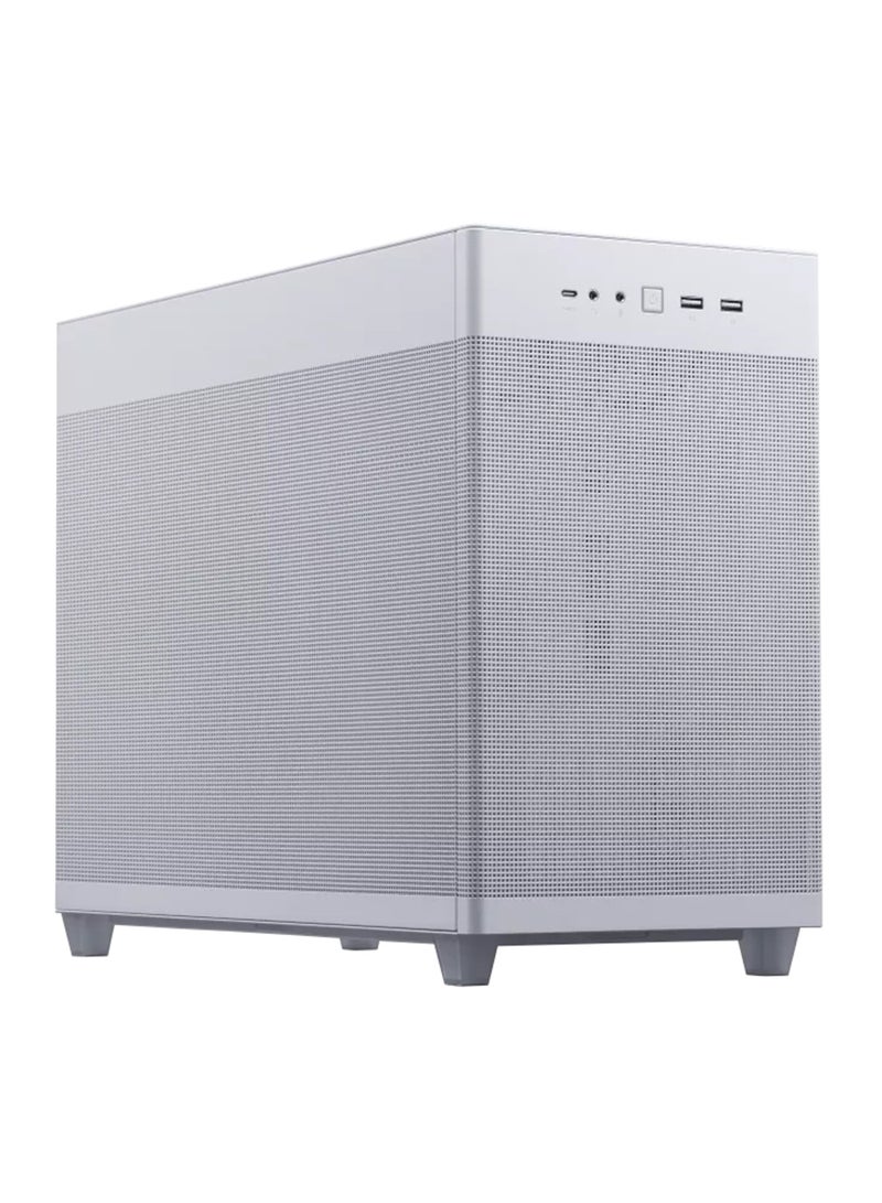 ASUS Prime AP201 Tempered Glass MicroATX Case - Small Tower, Supports Micro-ATX & Mini-ITX Motherboards, 1 x 2.5" Drive Bay, 3 x 2.5"/3.5" Combo Bays, 4 Expansion Slots, Front I/O with USB 3.2 Gen 2 Type-C, Top & Rear Radiator Support up to 360mm, 1 x 120mm Rear Fan, 32mm Cable Management, Removable Bottom Dust Filter | 90DC00G3-B39010 White - Image 2
