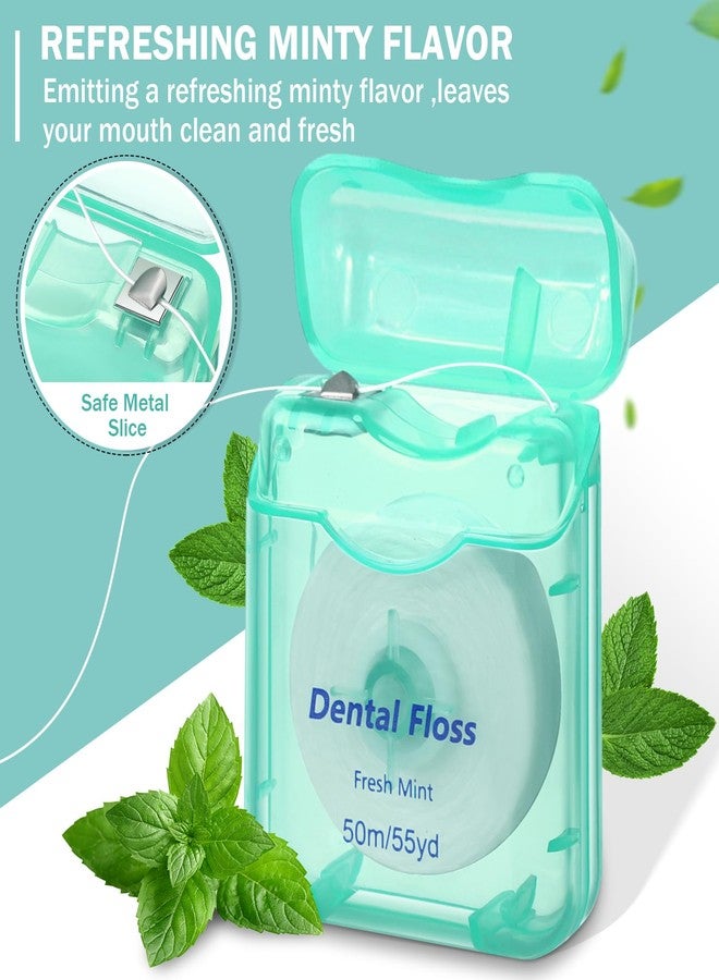 FillTouch 36 Pack Mini Dental Floss Bulk Mint Flavored 50m Each Travel Dental Floss Oral Care for Teeth and Gum Protection(Green) - Image 3