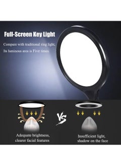 XiuWoo 10.5 inch video conference lighting for meeting, full screen ring light with stand and phone holder, desktop light for live streaming, video recording, makeup, video lighting for computer laptop  - Image 2
