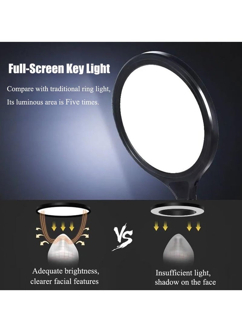 XiuWoo - 10.5 inch video conference lighting for meeting, full screen ring light with stand and phone holder, desktop light for live streaming, video recording, makeup, video lighting for computer laptop - Image 1