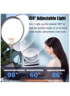 XiuWoo 10.5 inch video conference lighting for meeting, full screen ring light with stand and phone holder, desktop light for live streaming, video recording, makeup, video lighting for computer laptop  - Image 5