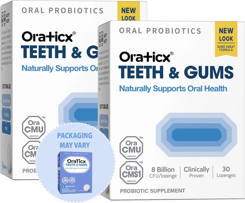 OraTicx Teeth  Gums Dental Probiotic 8 Billion CFU  Naturally Supports Oral Health Fresh Breath and Immunity Oral Probiotic Supplement Grape Flavor 30 Lozenges 2Pack - Image 1