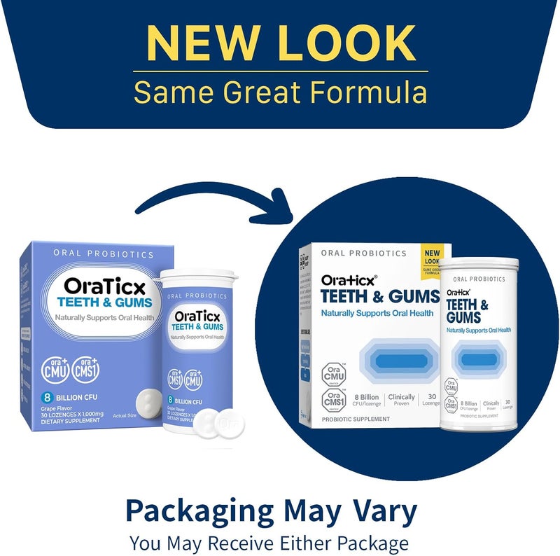 OraTicx Teeth  Gums Dental Probiotic 8 Billion CFU  Naturally Supports Oral Health Fresh Breath and Immunity Oral Probiotic Supplement Grape Flavor 30 Lozenges 2Pack - Image 2