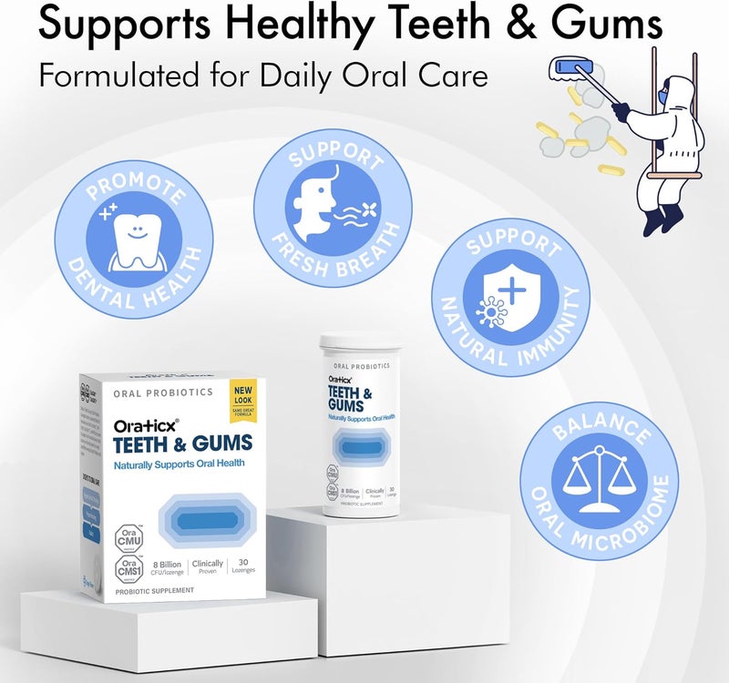 OraTicx Teeth  Gums Dental Probiotic 8 Billion CFU  Naturally Supports Oral Health Fresh Breath and Immunity Oral Probiotic Supplement Grape Flavor 30 Lozenges 2Pack - Image 3