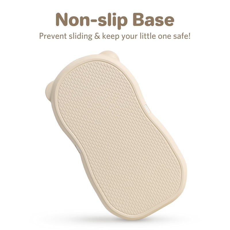 Knirose Wipe-Clean Baby Diaper Changing Pad Waterproof & Wipeable Teddy Bear Easy to Clean, Soft EVA Foam Changer Pads with Adjustable Safety Belt, Non-Slip Change Mat for Changing Station Table Dresser Bed - Image 5