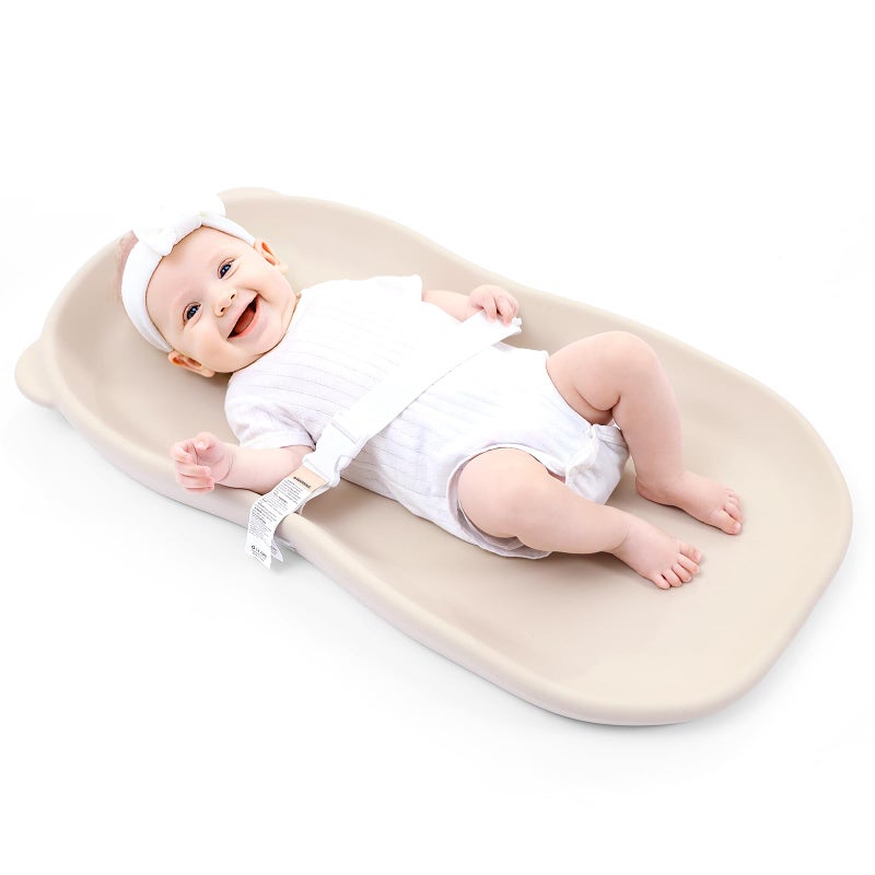 Knirose Wipe-Clean Baby Diaper Changing Pad Waterproof & Wipeable Teddy Bear Easy to Clean, Soft EVA Foam Changer Pads with Adjustable Safety Belt, Non-Slip Change Mat for Changing Station Table Dresser Bed - Image 1